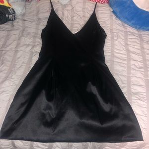 NWT Cute black satin mini dress size S